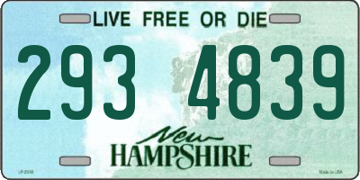 NH license plate 2934839