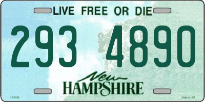 NH license plate 2934890