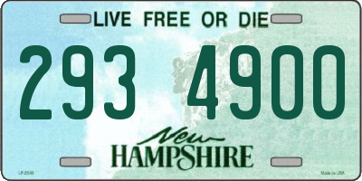 NH license plate 2934900