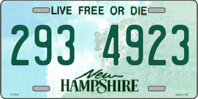 NH license plate 2934923