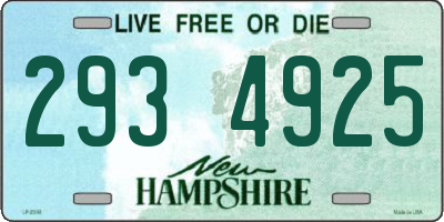 NH license plate 2934925
