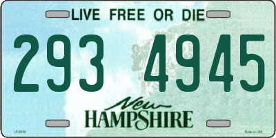 NH license plate 2934945