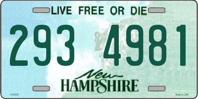 NH license plate 2934981
