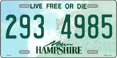 NH license plate 2934985