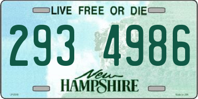 NH license plate 2934986