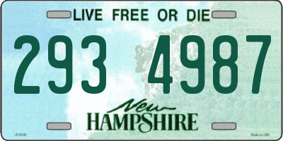NH license plate 2934987