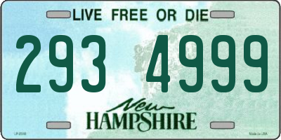 NH license plate 2934999