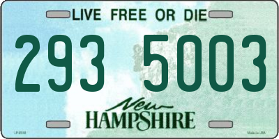 NH license plate 2935003