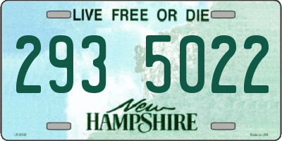 NH license plate 2935022