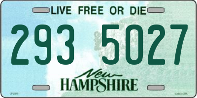 NH license plate 2935027