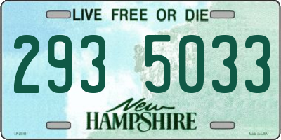 NH license plate 2935033