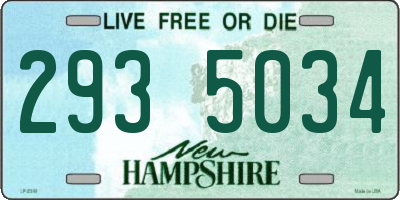 NH license plate 2935034