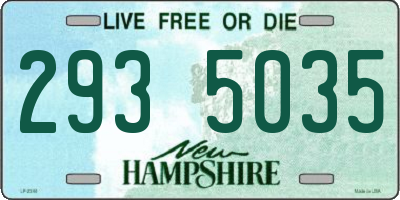 NH license plate 2935035