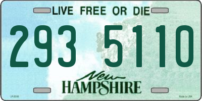 NH license plate 2935110