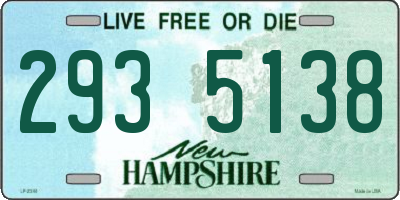 NH license plate 2935138