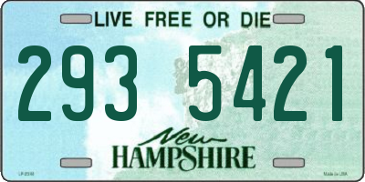 NH license plate 2935421
