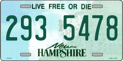 NH license plate 2935478