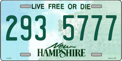NH license plate 2935777