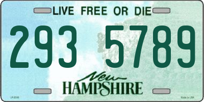 NH license plate 2935789