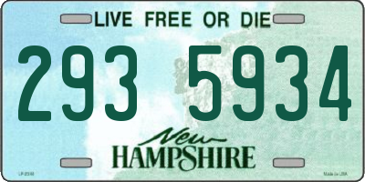 NH license plate 2935934