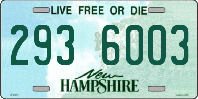 NH license plate 2936003