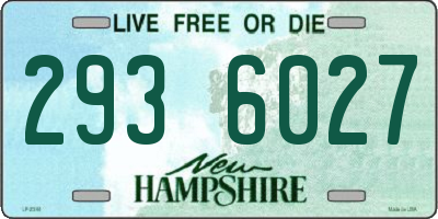 NH license plate 2936027
