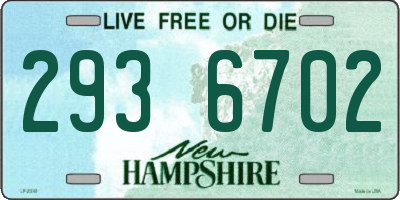 NH license plate 2936702
