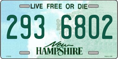 NH license plate 2936802