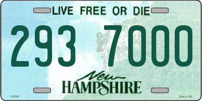 NH license plate 2937000
