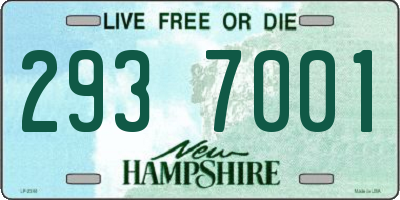 NH license plate 2937001