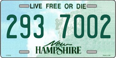 NH license plate 2937002
