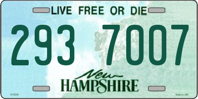 NH license plate 2937007