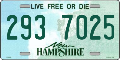 NH license plate 2937025