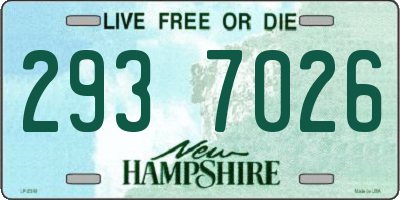 NH license plate 2937026