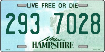 NH license plate 2937028
