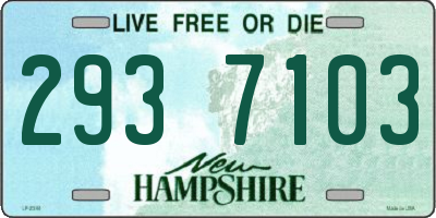 NH license plate 2937103