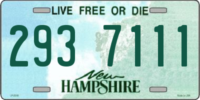 NH license plate 2937111