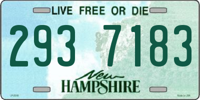 NH license plate 2937183