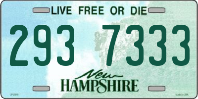 NH license plate 2937333