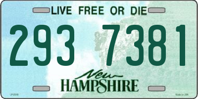 NH license plate 2937381