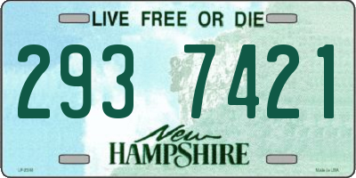 NH license plate 2937421