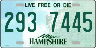 NH license plate 2937445