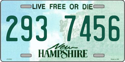 NH license plate 2937456