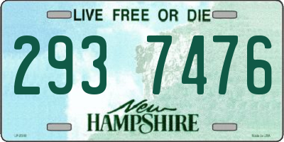 NH license plate 2937476