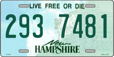 NH license plate 2937481
