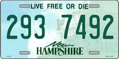 NH license plate 2937492