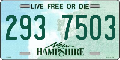 NH license plate 2937503