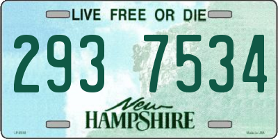 NH license plate 2937534
