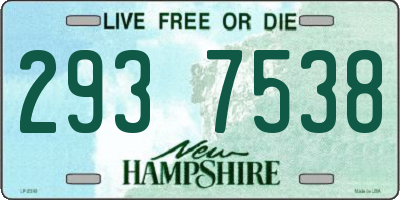 NH license plate 2937538