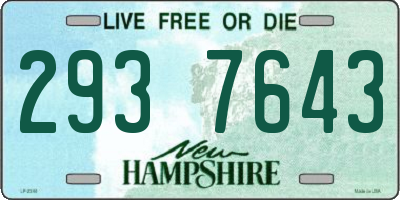 NH license plate 2937643